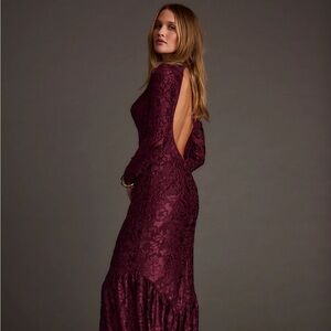 12th Tribe Deep Burgundy Maxi Dress